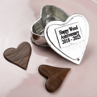 Heart Personalised Trinket Box Pewter with Amethyst stone, can be engraved | Image 10
