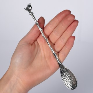 Wren Bird Spoon Long Jam Pewter Spoon with a hook for Jars | Image 2