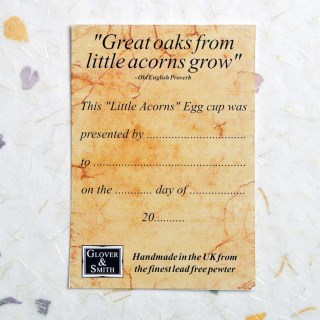 Acorn Pewter Christening Egg Cup and Oak Leaf Spoon Gift Set | Image 8