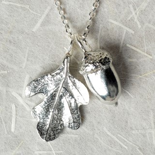 Acorn & Oak Leaf Necklace (small) UK Made Pewter Jewellery Gifts For Her | Image 5