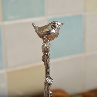 Wren Bird Spoon Long Jam Pewter Spoon with a hook for Jars | Image 4