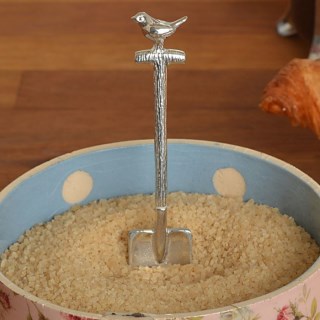 Robin on a Spade Pewter Sugar Spoon | UK Handmade Spoons | Image 6