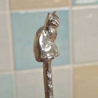 Pewter Cat Jam Spoon | Long Jar Spoons With Hooks UK Made | Image 2