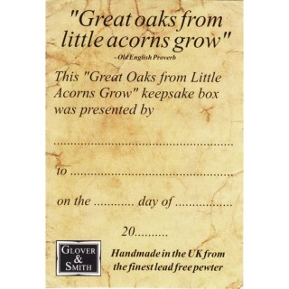 Pewter 'From Little Acorns' Trinket Box Personalised Christening Gifts For Boys and Girls | Image 5