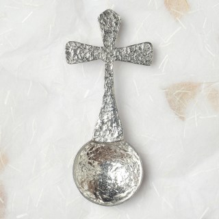 English Pewter Cross Christening Spoon | Image 3