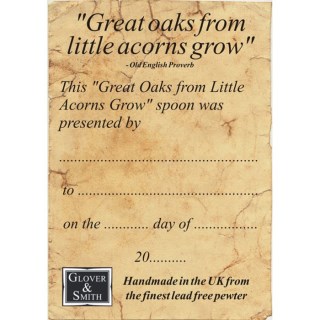 Oak leaf Christening Spoon 'Great Oaks from Little Acorns Grow' Personalised | Image 5