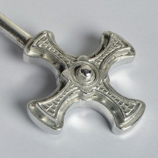 Christening Pewter Spoon Medieval Cross UK Handmade | Image 3