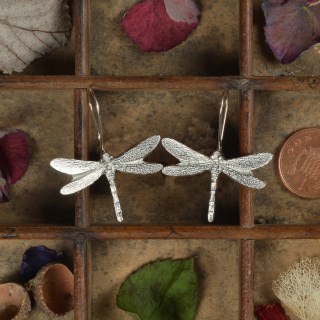 Dragonfly Drop Earrings English Pewter Dragonfly Jewellery Gifts | Image 3