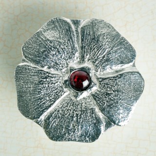 Flower Pewter Trinket Box with Garnet Stone | Image 6