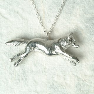 Running Fox Necklace, English Pewter & Silver Jewellery Gifts | Image 4