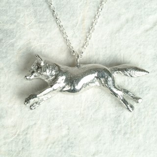 Running Fox Necklace, English Pewter & Silver Jewellery Gifts | Image 3