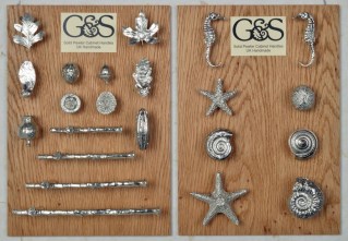 Solid Pewter Maple Leaf Cabinet Handle Door Knobs UK Made | Image 10