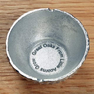 Acorn Pewter Christening Egg Cup and Oak Leaf Spoon Gift Set | Image 6