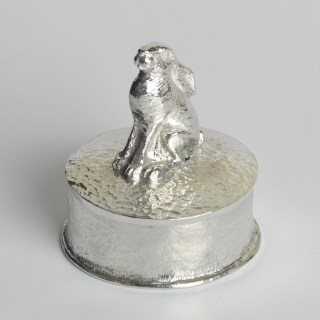 Moon Gazing Hare, Personalised Pewter Trinket Box, Can be Engraved UK Made | Image 3