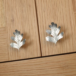 Pewter Hawthorn Leaf Furniture Handles Cabinet Knobs Drawer Pulls UK Made | Image 6