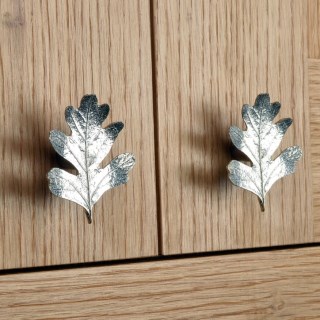 Pewter Hawthorn Leaf Furniture Handles Cabinet Knobs Drawer Pulls UK Made | Image 4