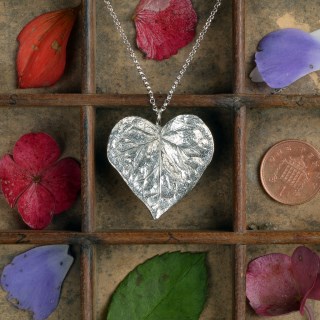 Heart Leaf Necklace English Pewter Leaf Jewellery Gifts | Image 4