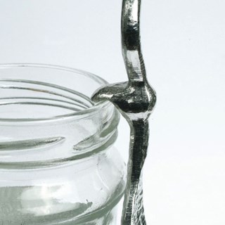 Oak Leaf Pewter Spoon Long Jam Spoon with a hook for jars | Image 5