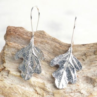 Oak Leaf Drop Earrings English Pewter Jewellery | Image 5