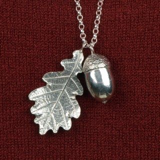 Pewter Oak Leaf & Acorn Necklace (Large) Jewellery Gifts For Her UK Made | Image 5