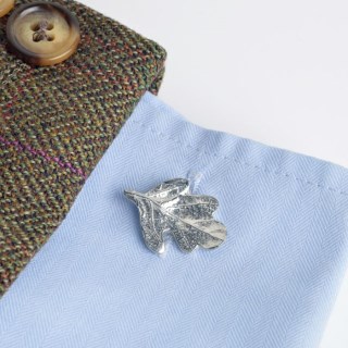 Oak Leaf & Acorn Cufflinks Christening Gifts For Boys in a Personalised Pewter Box UK Made | Image 9