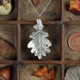 English Pewter Oak Leaf Necklace UK Made Jewellery Gifts For Her | Image 3