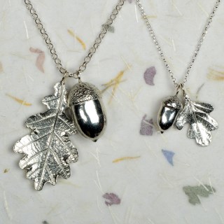 Pewter Oak Leaf & Acorn Necklace (Large) Jewellery Gifts For Her UK Made | Image 6
