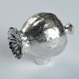 Poppy Seed Pod Door Handles Cabinet Knob Solid Pewter | Image 2