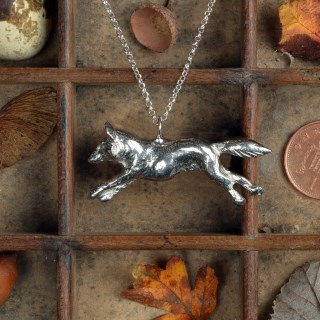 Running Fox Necklace | Pewter Pendant Gifts For Her Made in Britain | Image 2