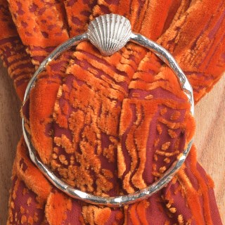 Seashell Pewter Scarf Ring, Nautical Scarf Ring Gifts UK Made | Image 4