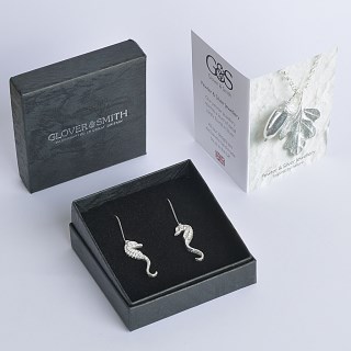 Pewter Seahorse Drop Earrings Jewellery Gifts For Her UK Made | Image 4