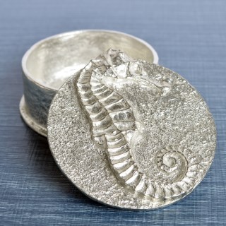 English Pewter Seahorse Trinket Box. Gifts for Seahorse Lovers | Image 2