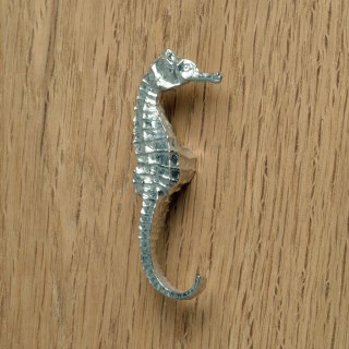 Pewter Seahorse Bathroom Cabinet Handle Right Facing Furniture Pulls UK Made | Image 2