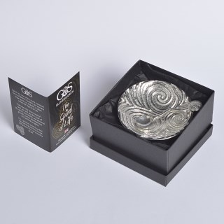 English Pewter Spiral of Life Bowl and Spirals Pewter Spoon | Image 3