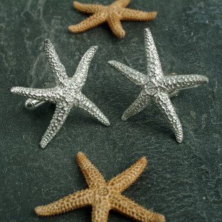 English Pewter Starfish Cufflinks UK made Jewellery Gifts For Him | Image 2