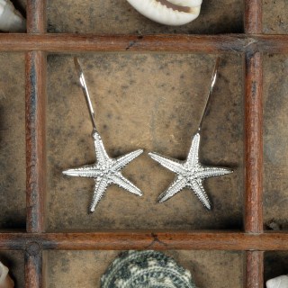 Starfish Drop Earrings, English Pewter Jewellery UK Handmade | Image 2