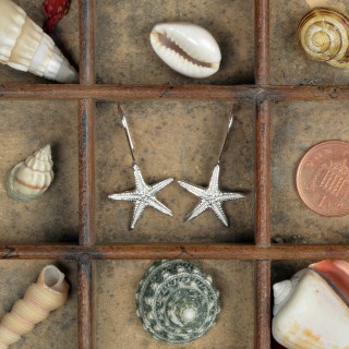 Starfish Drop Earrings, English Pewter Seashore Inspired Gifts | Image 3