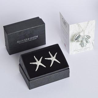 English Pewter Starfish Cufflinks UK made Jewellery Gifts For Him | Image 4