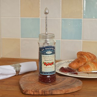 Pewter Strawberry Jam Spoon, UK Handmade Jar Spoons With Hooks | Image 3