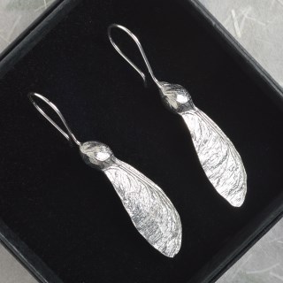 Sycamore 'Helicopter' Earrings. English Pewter Sycamore Key Gifts | Image 5