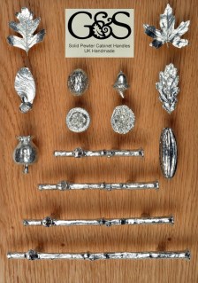 Solid Pewter Maple Leaf Cabinet Handle Door Knobs UK Made | Image 9