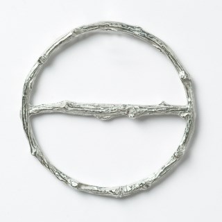 Twig Texture Solid Pewter Scarf Ring Gifts UK Handmade | Image 2