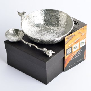 English Pewter Wren Bowl with Wren Spoon | Gifts For Bird Lovers, Made in Britain | Image 3